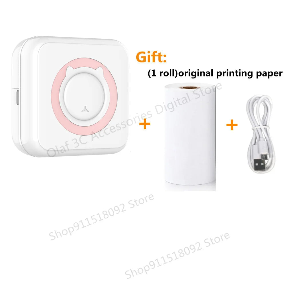 Portable Mini Label Printer Photo Thermal Adhesive Labels Printers Inkless Bluetooth Pocket Mini Printer Stickers Maker 57MM
