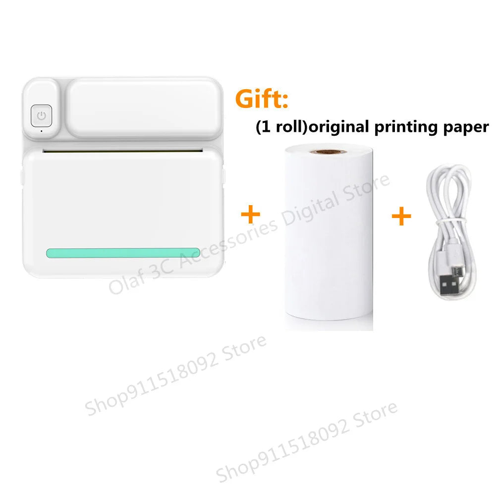 Portable Mini Label Printer Photo Thermal Adhesive Labels Printers Inkless Bluetooth Pocket Mini Printer Stickers Maker 57MM