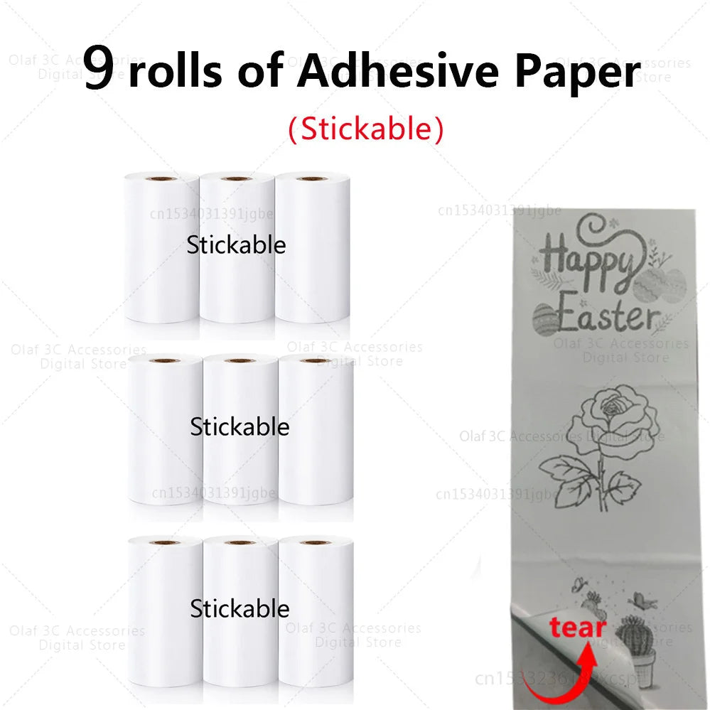 Portable Mini Label Printer Photo Thermal Adhesive Labels Printers Inkless Bluetooth Pocket Mini Printer Stickers Maker 57MM